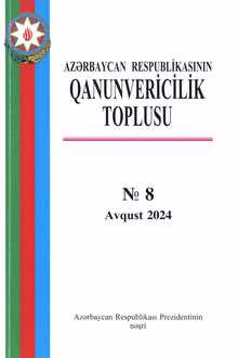 <p style="text-align:justify;"><strong>Azərbaycan Respublikasının Qanunvericilik Toplusu</strong> / Təsisçi: Azərbaycan Respublikası Prezidentinin nəşri.- Bakı.-2024.- Avqust.- № 08.</p>