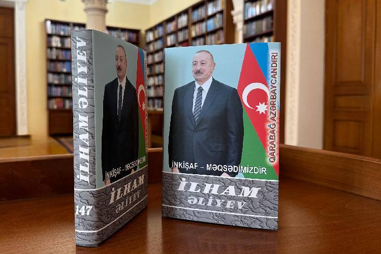 The 147th volume of the multi-volume work by the President of the Republic of Azerbaijan, Ilham Aliyev, titled "Development is Our Goal," has been added to the collection of the Presidential Library